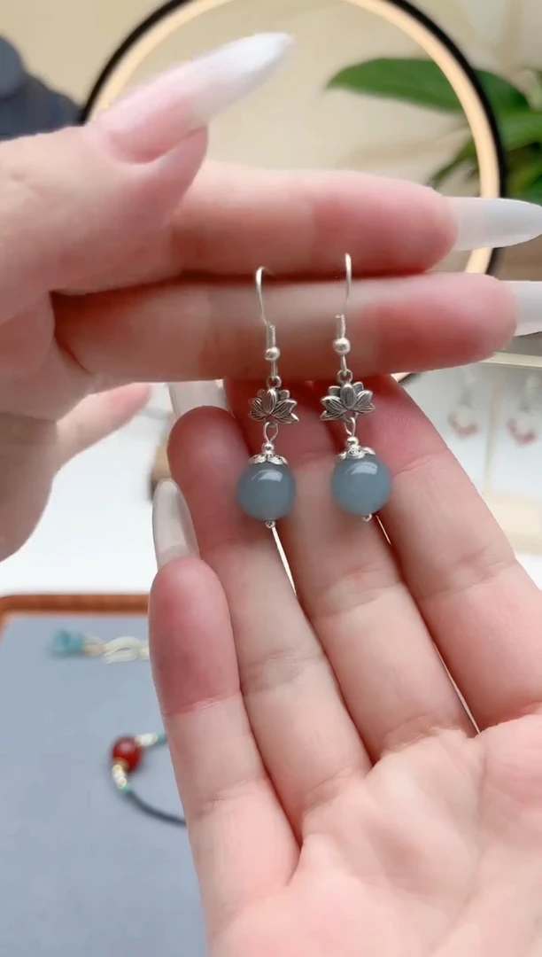 玛瑙/玉髓耳饰银S925镶嵌01