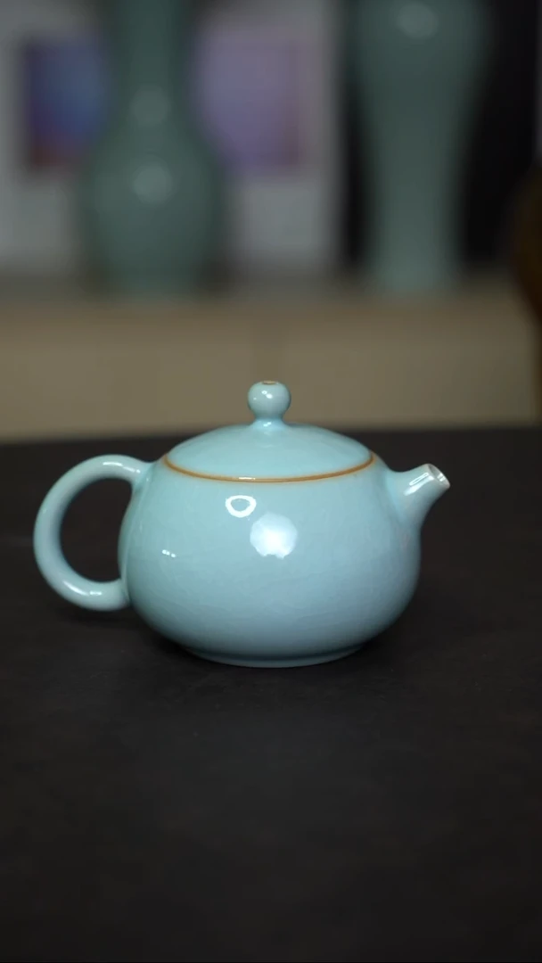 杯子瓷天青西施壶