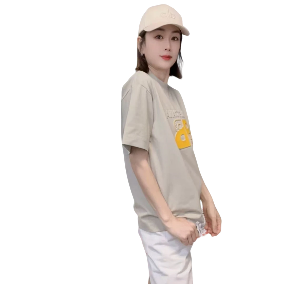 新款夏季双字母短袖T恤休闲宽松时尚百搭情侣简约短袖T恤