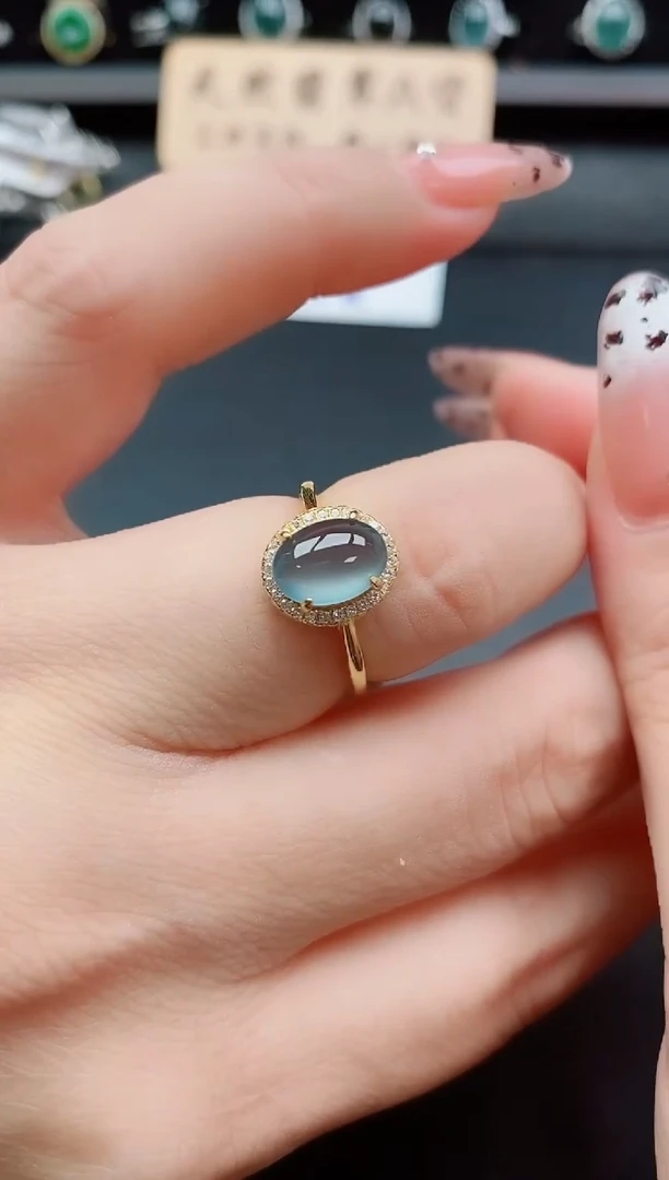 银S925镶嵌戒指翡翠1