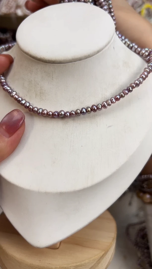 未镶嵌福利淡水珍珠无核*强光炫彩紫多样性发一4mm+