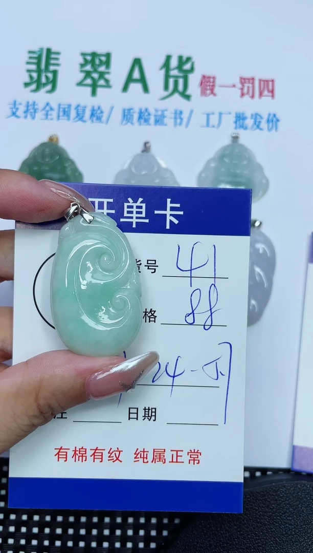 翡翠未镶嵌吊坠(赠链)41