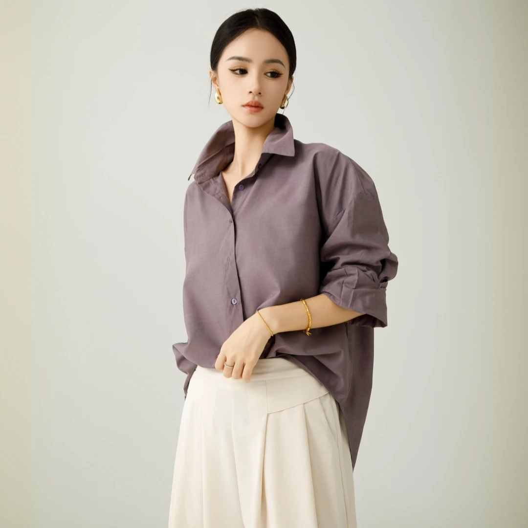 柞蚕丝休闲气质温柔衬衫赴约极简女装