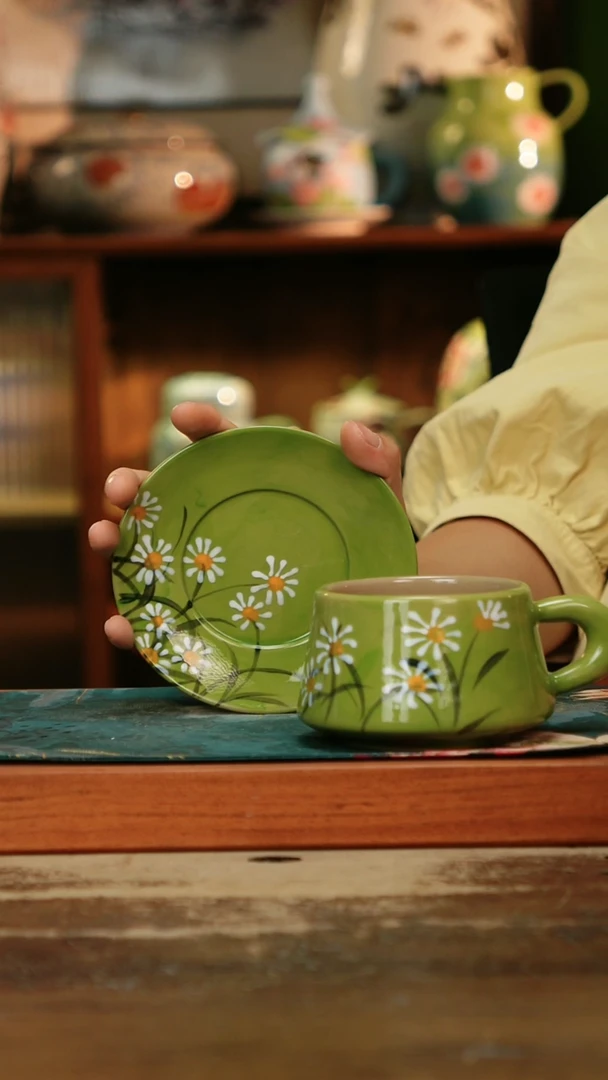 瓷片景德镇纯手工釉下彩精品茶具水杯