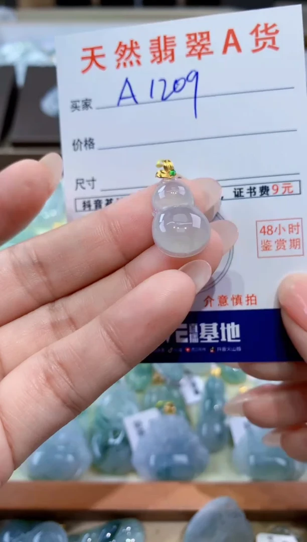 颈饰18K金镶嵌翡翠天然翡翠A货挂件