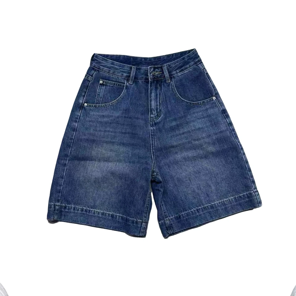 牛仔裤女装2025春季新款韩版宽松洋气高街阔腿中裤五分裤