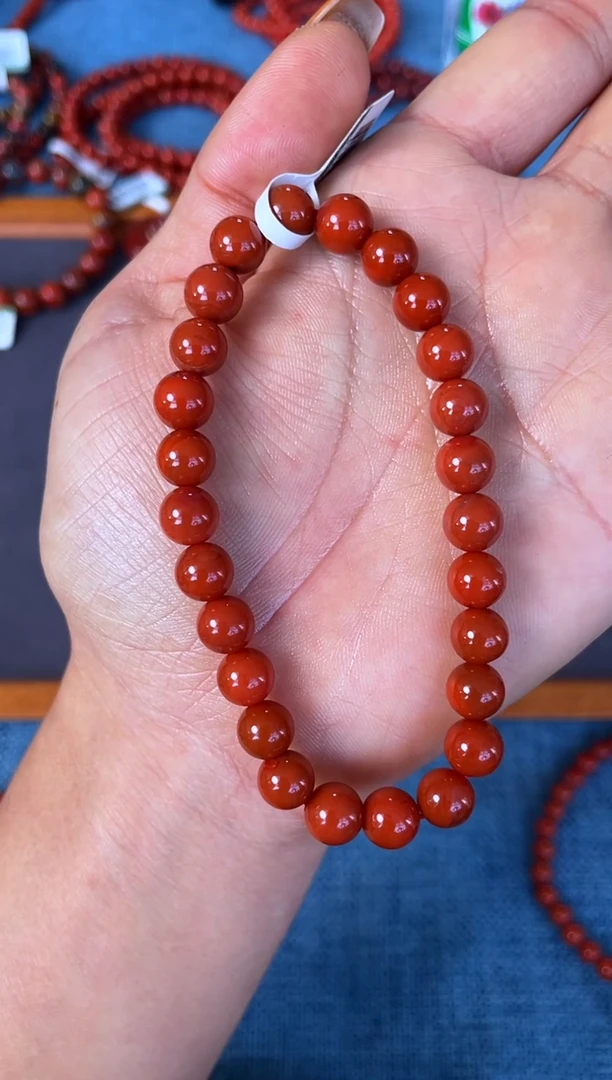 未镶嵌手串南红玛瑙N05凉山瓦西料满红满色满肉单圈多样性发其一