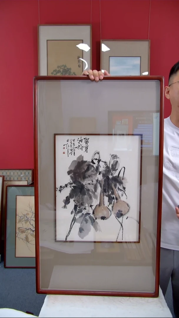 国画张奎文《聚宝纳福》装裱92*52