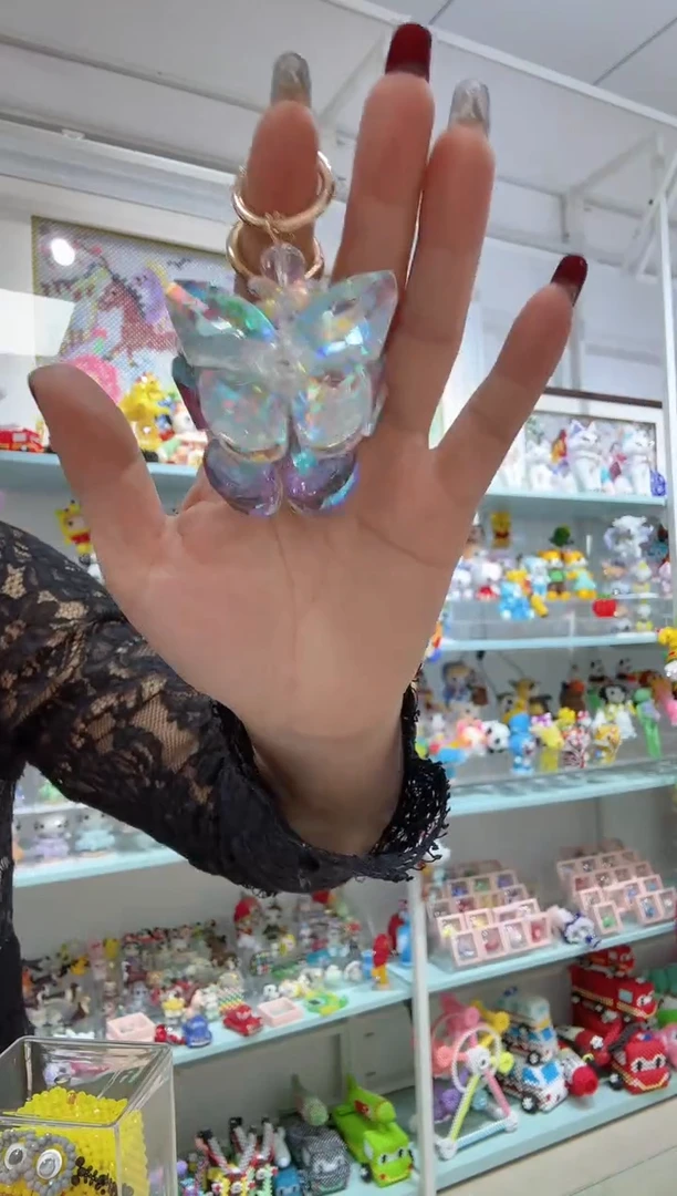 玻璃1209蝴蝶挂件材料包2个 颜色混发