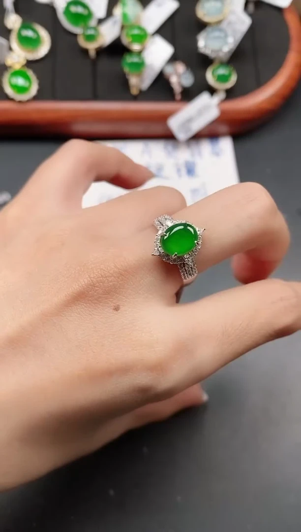 银S925镶嵌戒指翡翠11111