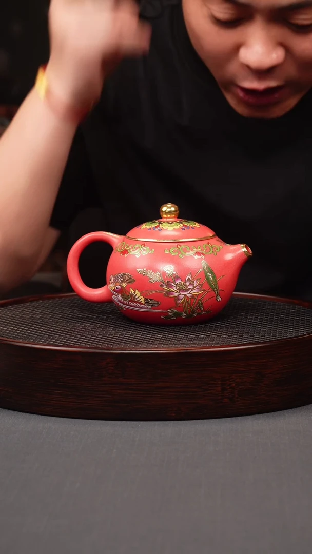 茶壶紫砂贵妃泥 珐琅彩西施