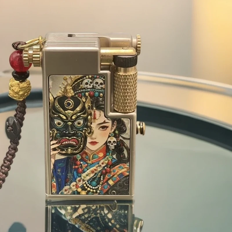 CHIEF/706升级二代机械透明煤油打火机个性创意抬臂待机王珐琅彩