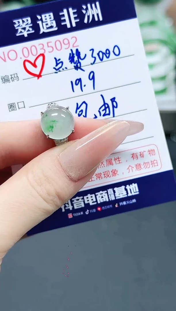 未镶嵌1石英质玉（非洲翠）@**水/5092