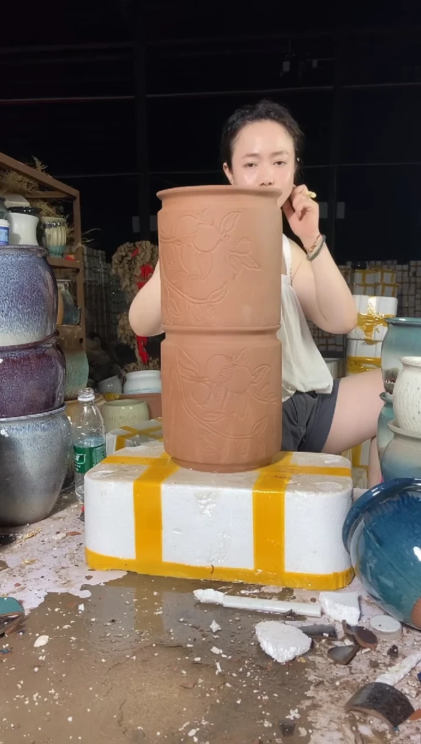 宜兴紫砂粗陶花盆21/24