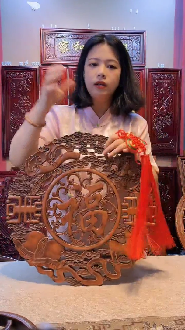 香樟木木雕款香樟木48公分福禄寿喜