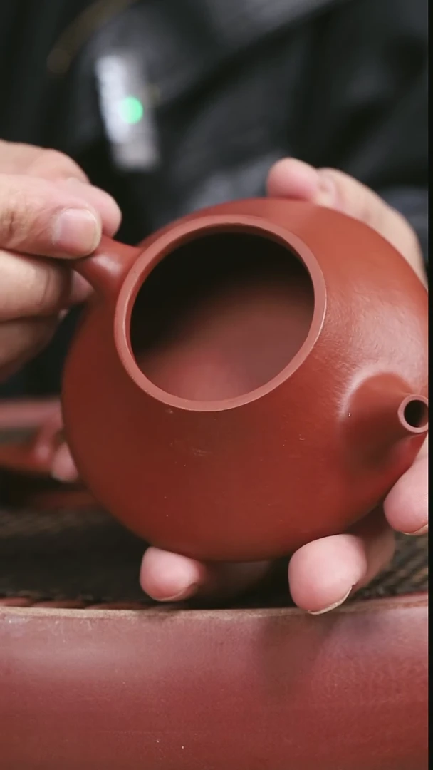 茶壶紫砂14号全手工朱泥柱瓢微微暇