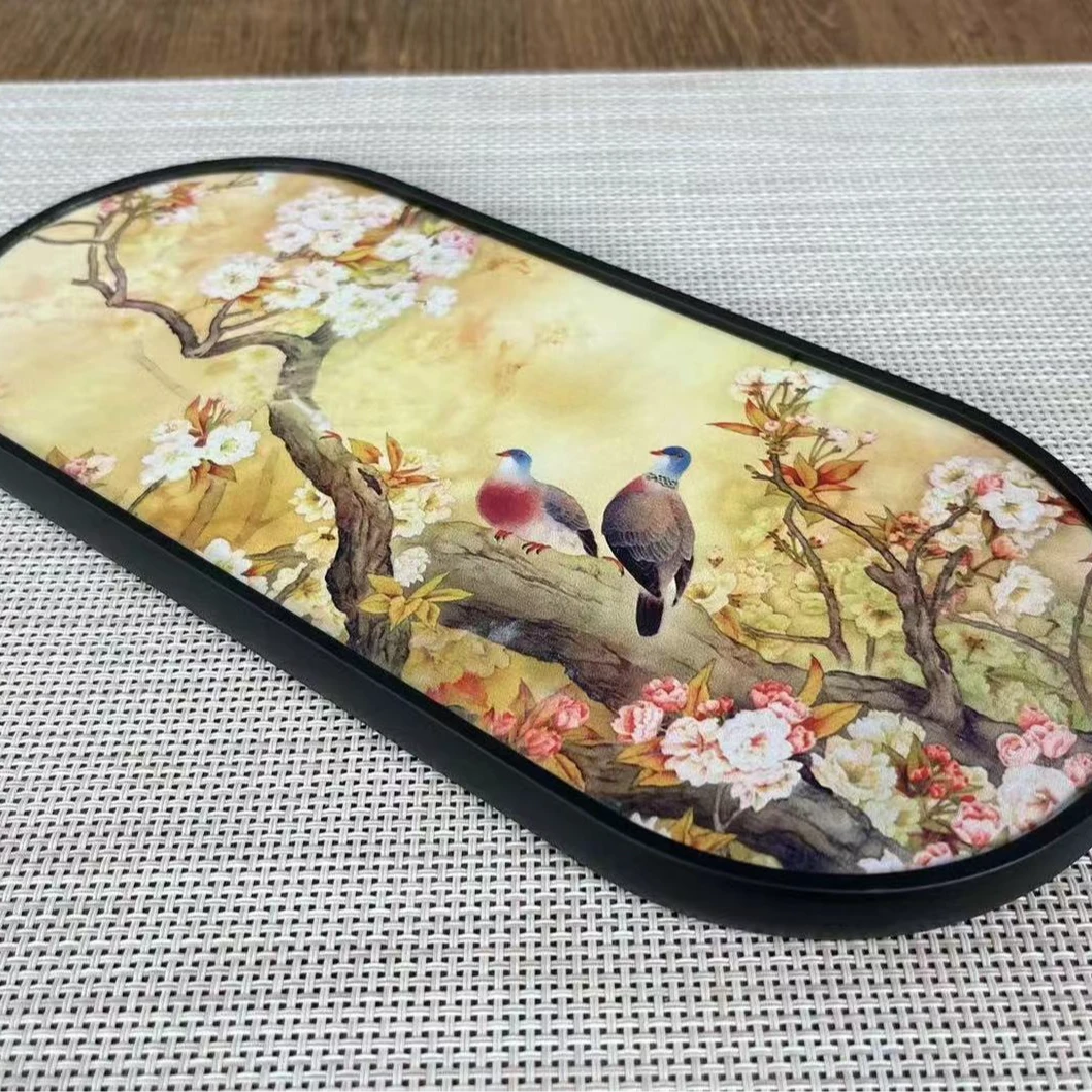 椭圆【喜上眉梢】吸水茶盘 A0336