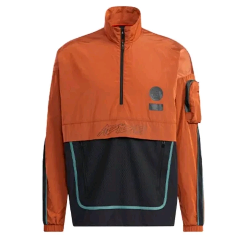 adidas Ub Wb Anorak 休闲运动拼色立领夹克 男款 橙色GP0844