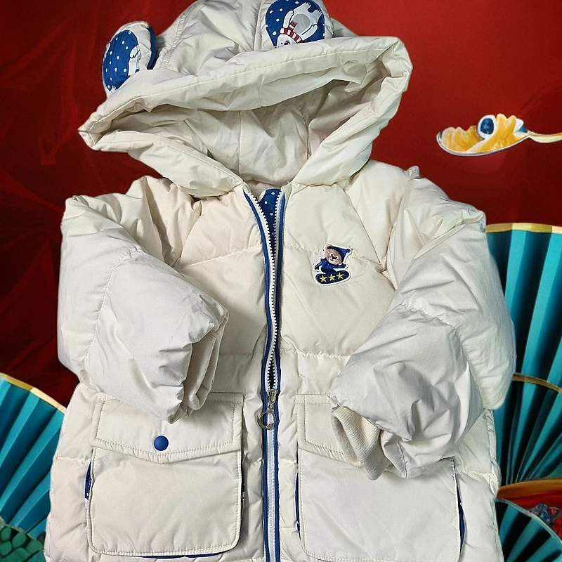 小童男女生冬季带帽轻薄羽绒服