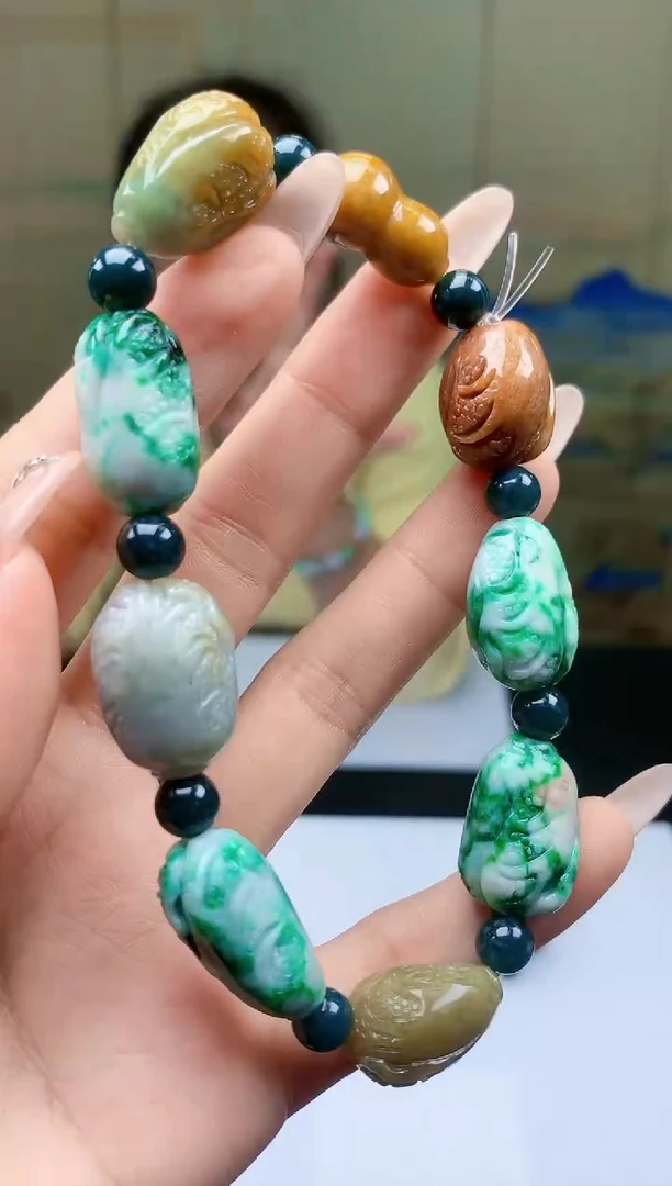 【闪购商品】定制翡翠未镶嵌4902ty-毛货手串51