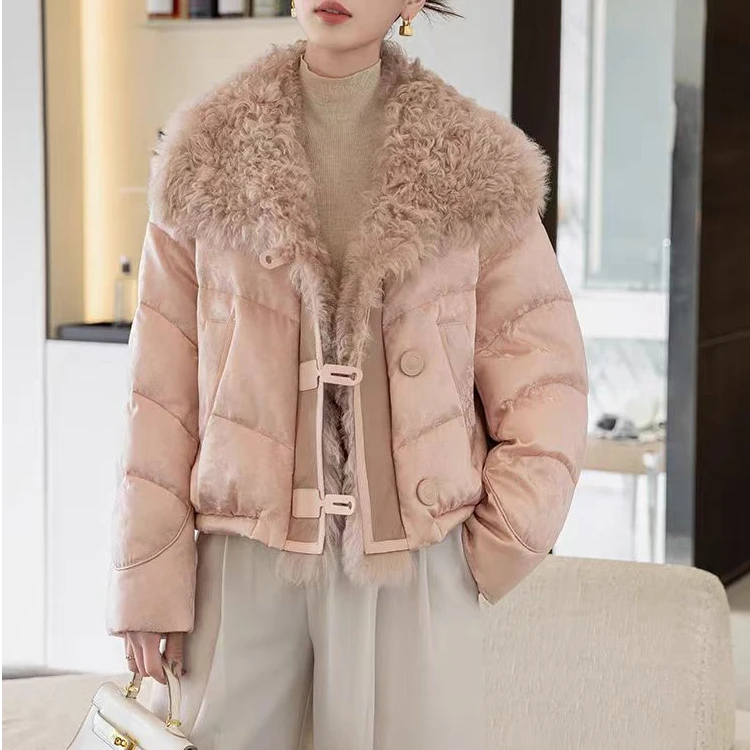 TT 2025新款羽绒服提花暗纹面料减龄显嫩时尚大气W45Q31545