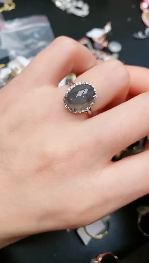 翡翠戒指银S925镶嵌....