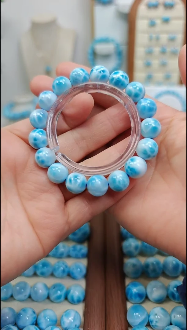 未镶嵌针钠钙石（海纹石）手链多样性发一