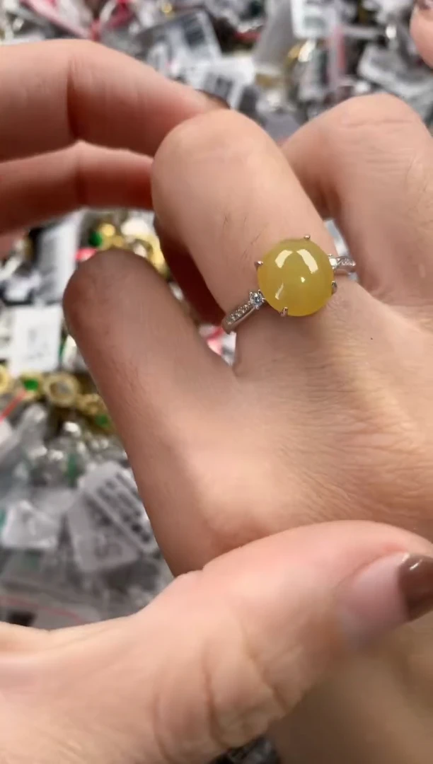 银S925镶嵌戒指翡翠888   3