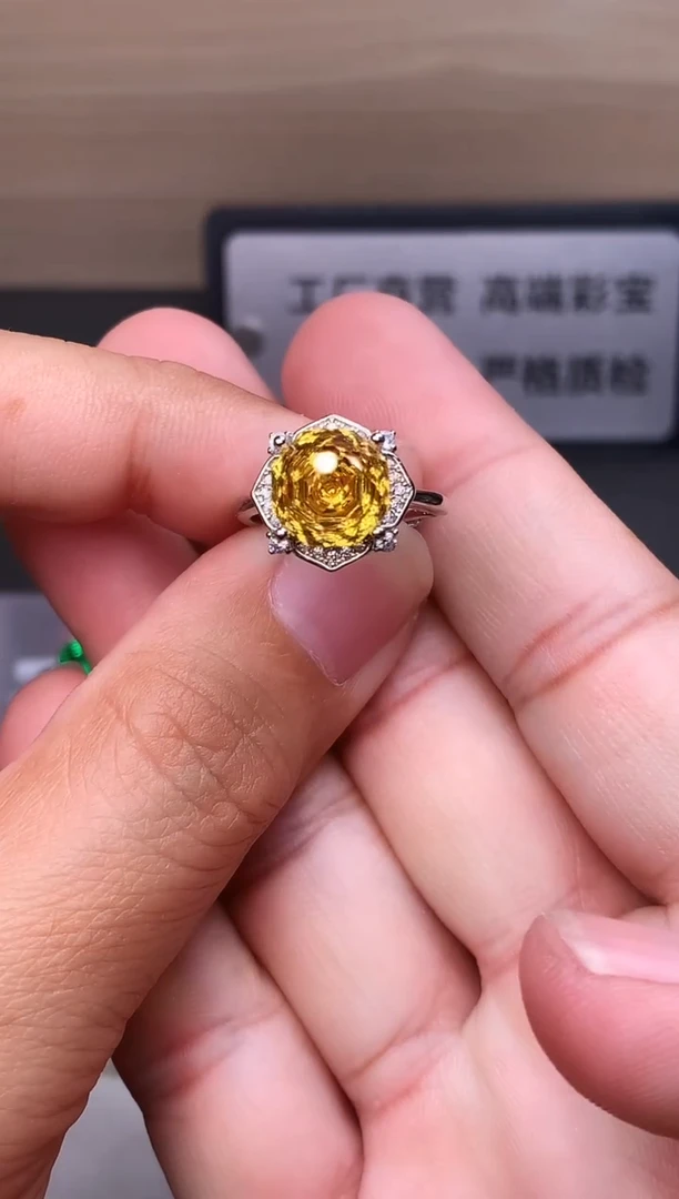银S925镶嵌戒指碧玺11