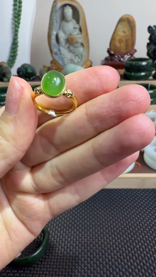 颈饰银S925镶嵌和田玉 戒指1