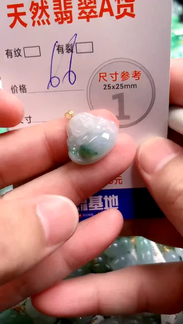 翡翠18K金镶嵌颈饰23000629