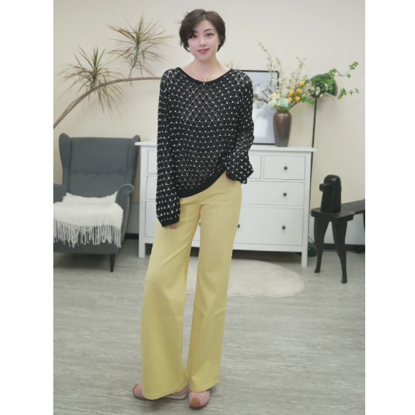 【U.M】缤纷彩牛色织牛仔直筒牛仔裤小黄牛弹力显瘦舒适牛仔