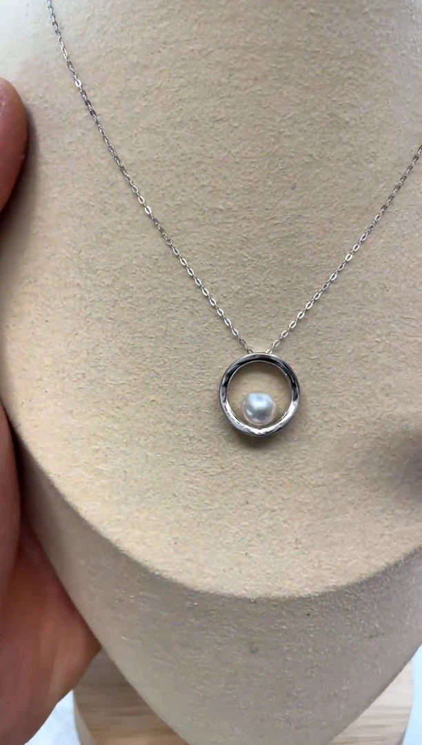 颈饰银S925镶嵌海水珍珠