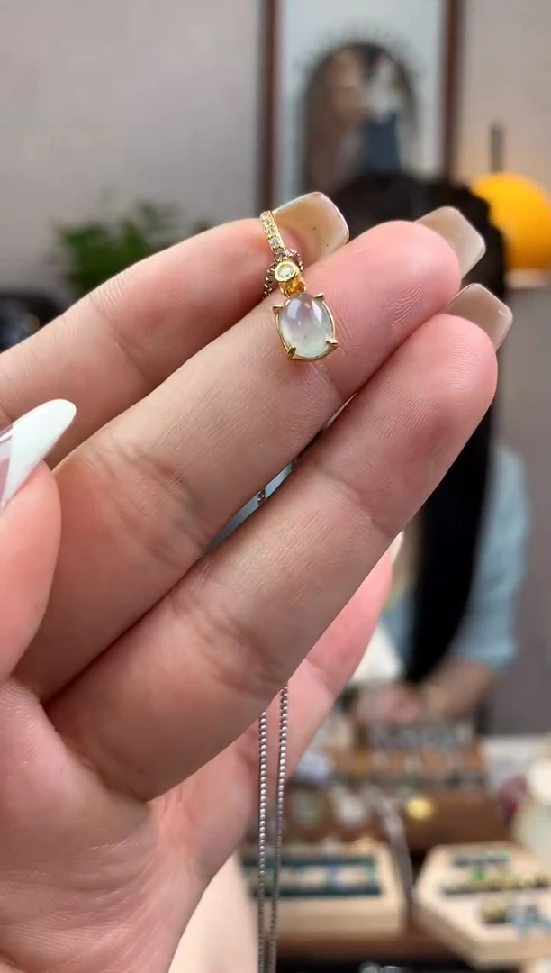 翡翠银S925镶嵌吊坠(不含链)吊坠