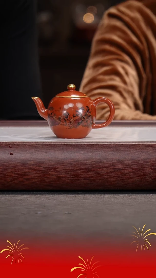 紫砂茶壶姚玲香/朱泥水磨/美人肩/120cc