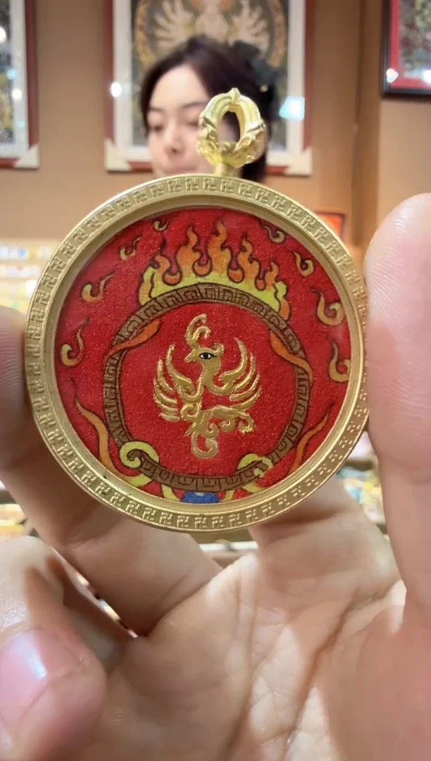 吊坠九子离火-纯手绘唐卡