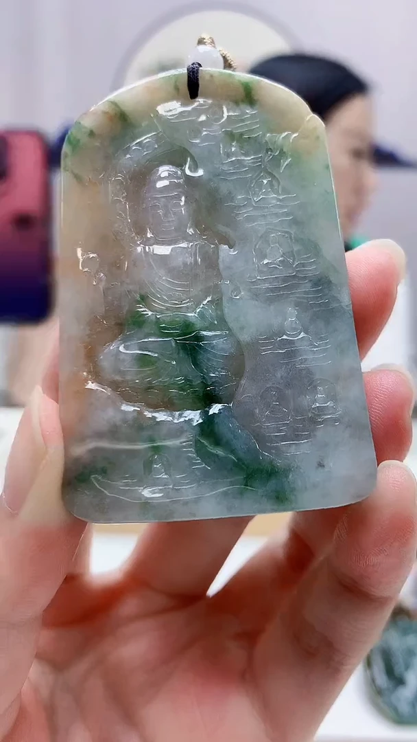 未镶嵌定制翡翠4852zm-毛货挂件观音35