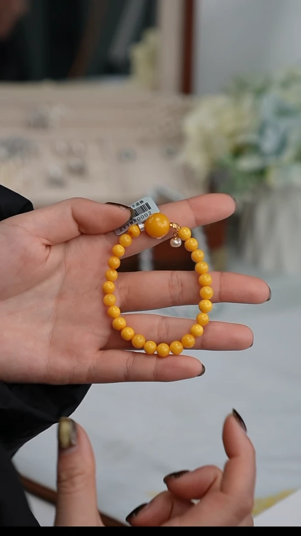 【闪购商品】蜜蜡手串银S925镶嵌手串