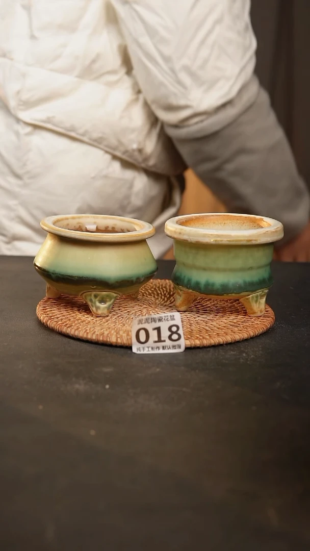 【闪购商品】瓷片018泥泥手工花盆口7