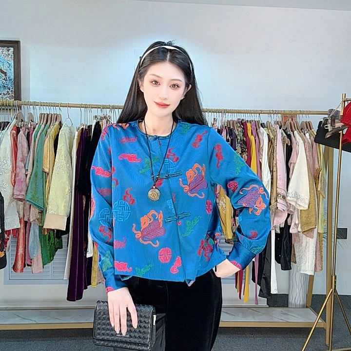 新中式百搭宽松新年刺绣上衣#007