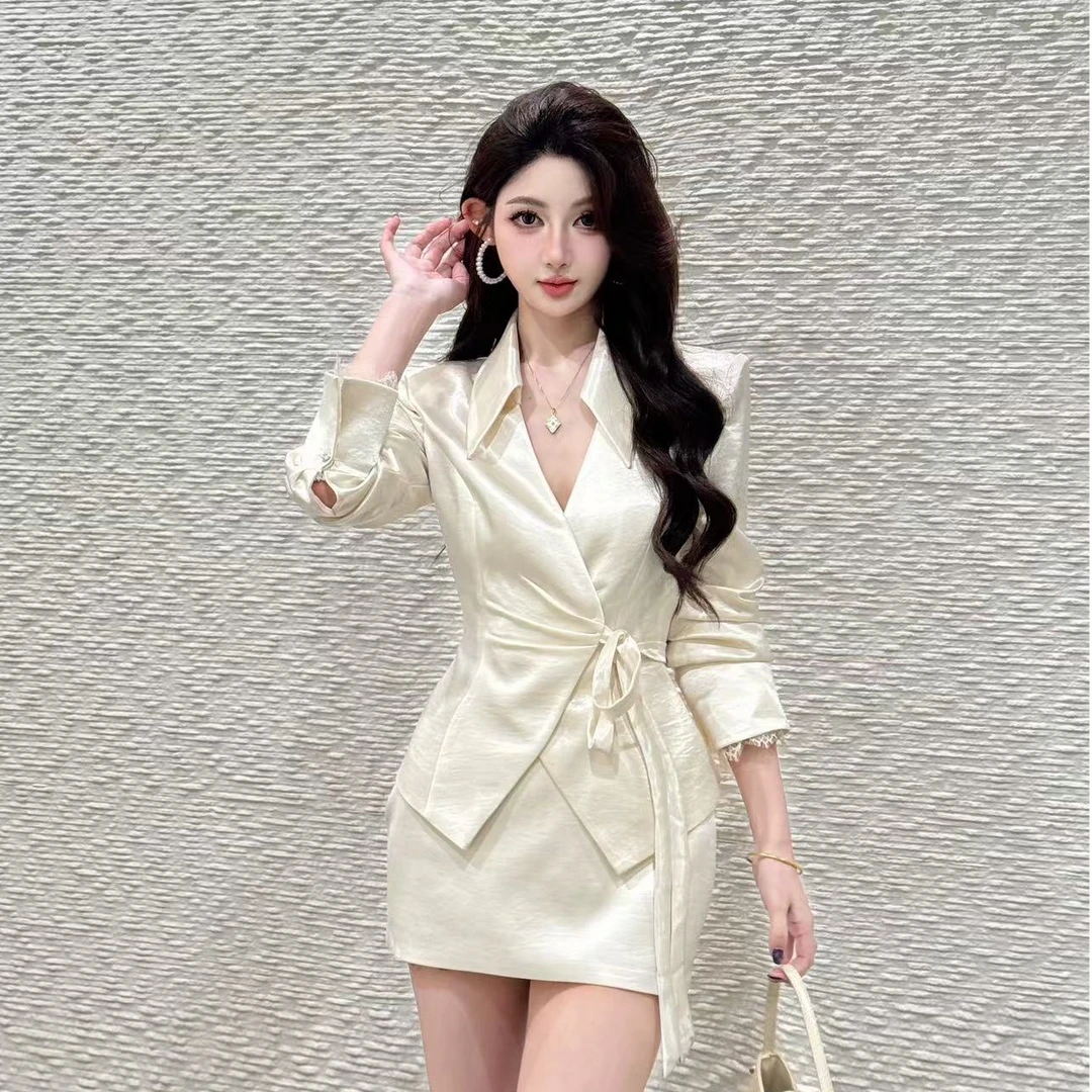 【精选优品】法式女神范修身西装显瘦时尚套装251603