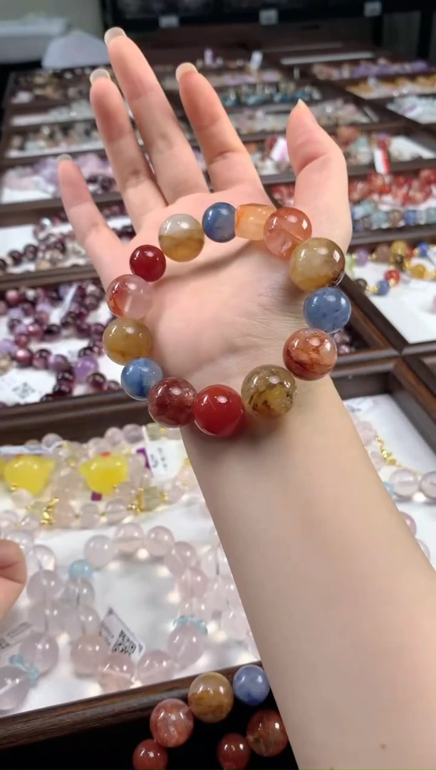 未镶嵌手链水晶蓝晶石胶花玛瑙方糖