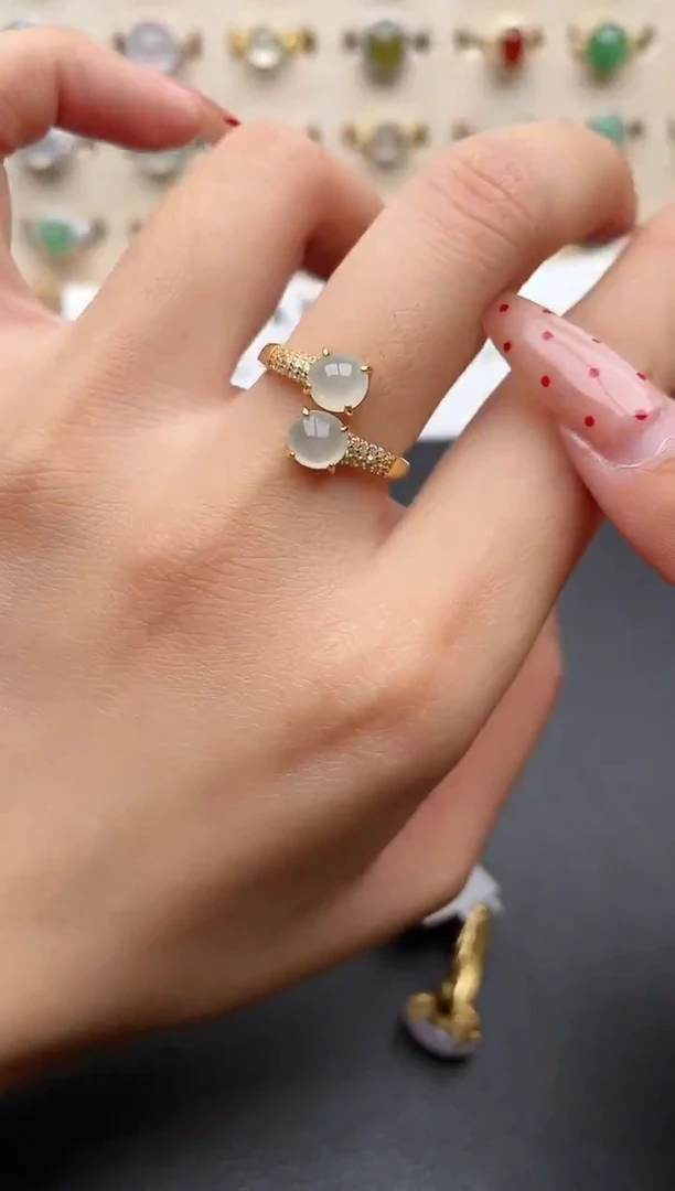 【闪购商品】翡翠戒指银S925镶嵌一物一证一礼盒