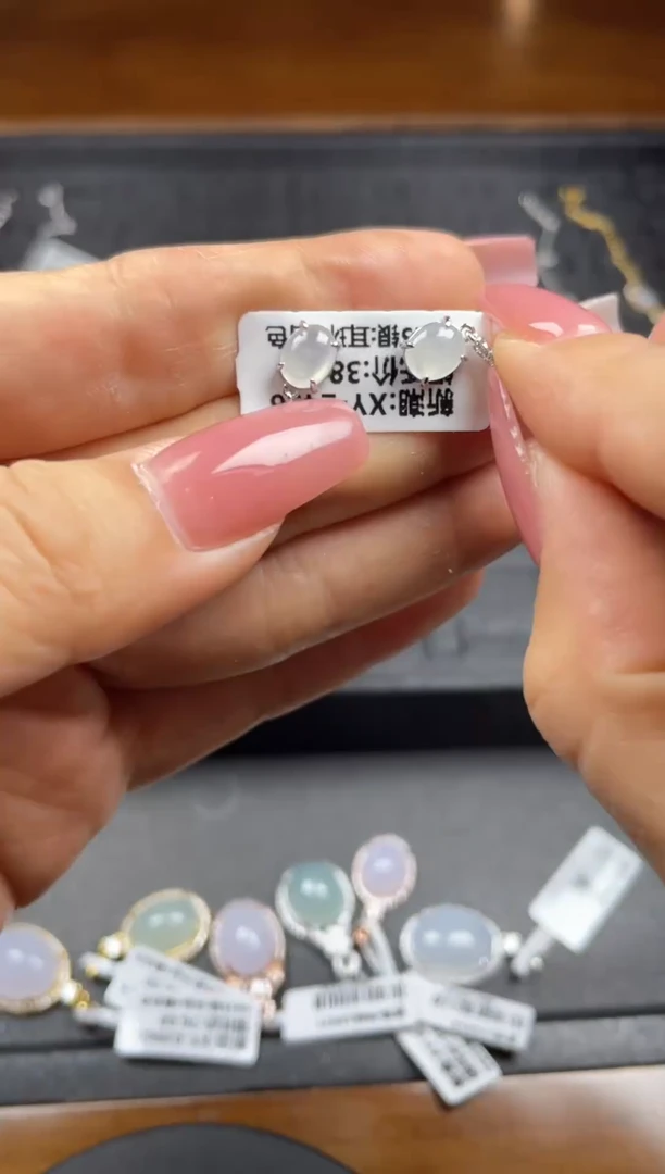 银S925镶嵌戒指翡翠天然翡翠A货