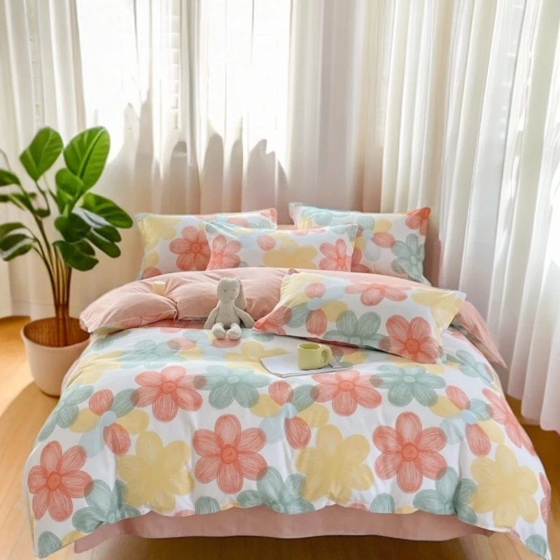 双人床单-【甜蜜花朵】尺寸2*2.3印花亲肤四季床单