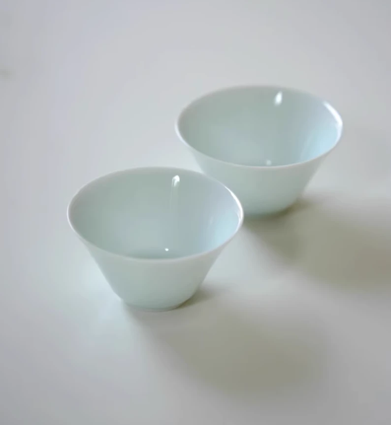 陆寿义 影青 义字杯 品茗杯 茶杯