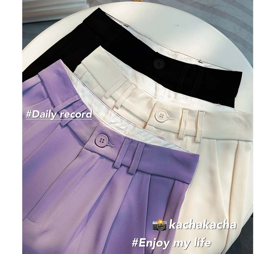 2025冰冰凉凉夏季新款坠感西装宽松显瘦百搭薄款冰感裤垂感直筒裤