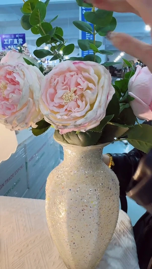 【闪购商品】无铅玻璃YS-奥斯丁玫瑰仿真花