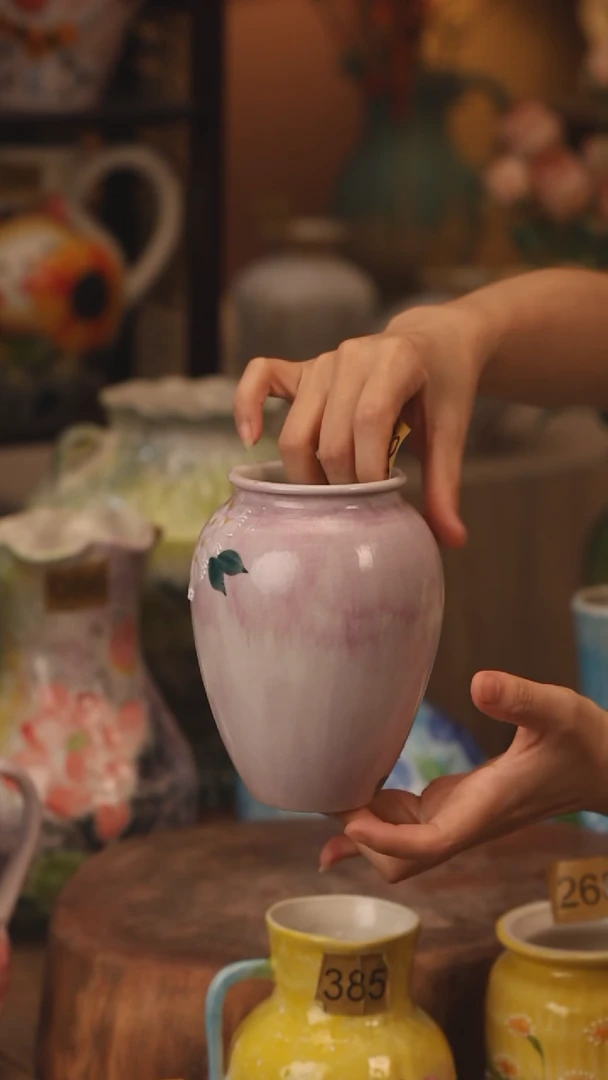 陶瓷172景德镇设计师手作花器摆件侘寂风