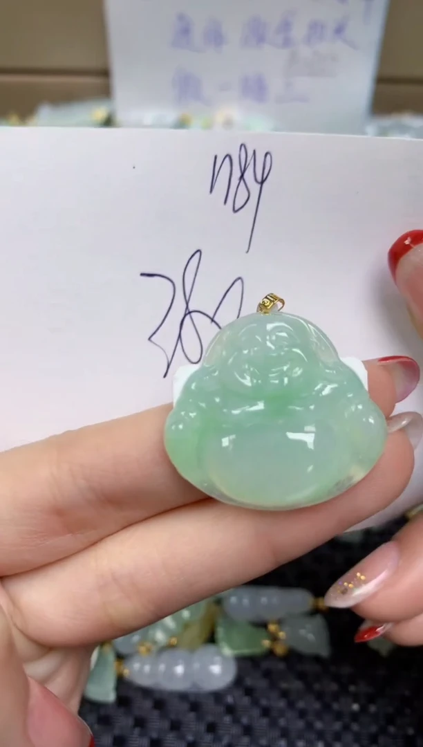 【闪购商品】翡翠颈饰18K金镶嵌天然缅甸A货翡翠